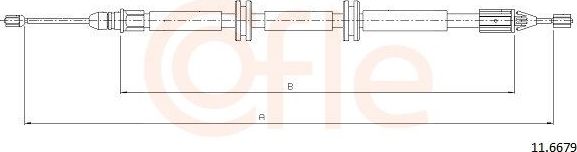 Трос ручника (тросик ручного тормоза) Cofle. Артикул 92.11.6679