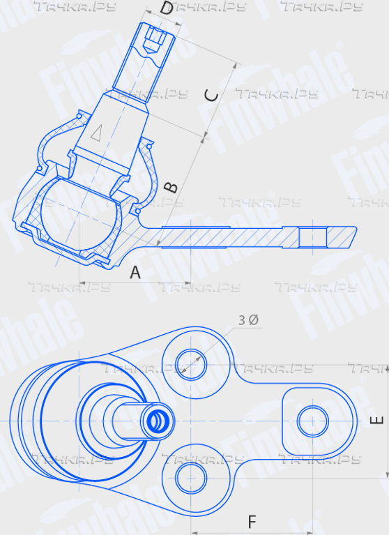 Шаровая опора Finwhale передняя правая/левая для Volvo C70 II 2006-2013. Артикул BJ503