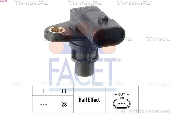 Датчик положения распредвала Facet Made in Italy - OE Equivalent для Opel Zafira B 2005-2015. Артикул 9.0388