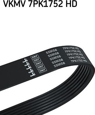 Приводной ремень поликлиновой SKF. Артикул VKMV 7PK1752 HD