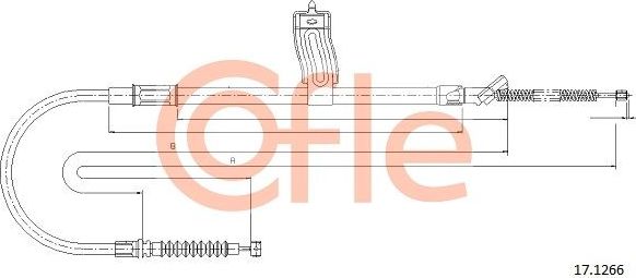 Трос ручника (тросик ручного тормоза) Cofle. Артикул 92.17.1266