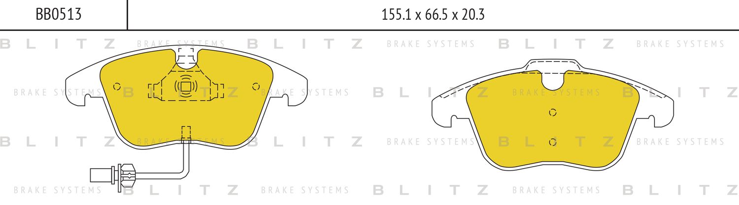 Колодки тормозные AUDI A4/A5 07- перед. (Blitz). Артикул BB0513