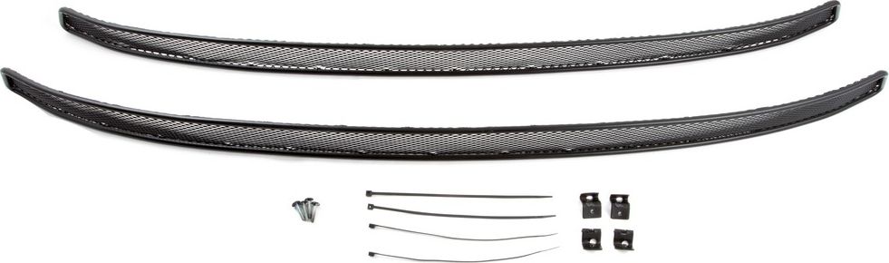 Сетка Arbori на решётку бампера, черная 10 мм с противотуманными фонарями для SKODA Octavia A7 2014-2017. Артикул 01-470814-101