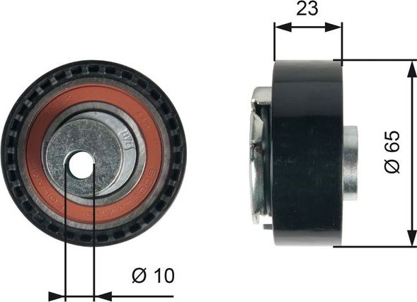 Натяжной ролик (натяжитель) ремня ГРМ Gates PowerGrip®. Артикул T43228