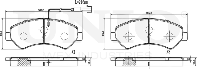 Колодки тормозные дисковые, комплект (Unio). Артикул BRP-20189