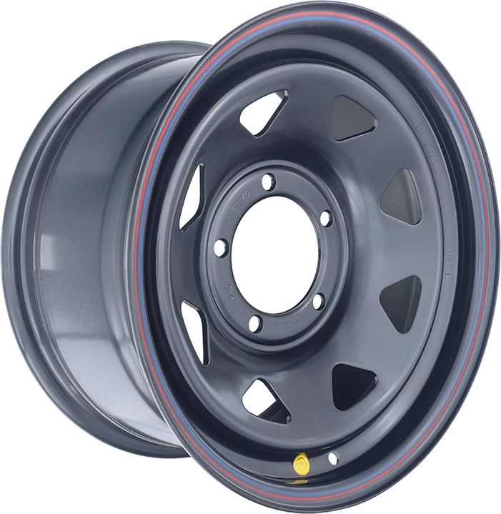 Колёсный диск OFF-ROAD Wheels усиленный стальной черный 5x139,7 7xR16 d110 ET+15 для ГАЗ Соболь 1998-2019 (треугольник мелкий). Артикул 1670-53910BL+15A17X