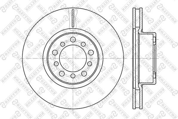 Тормозной диск Stellox передний для Mercedes-Benz S-Класс II (W126) 1980-1991. Артикул 6020-3324V-SX