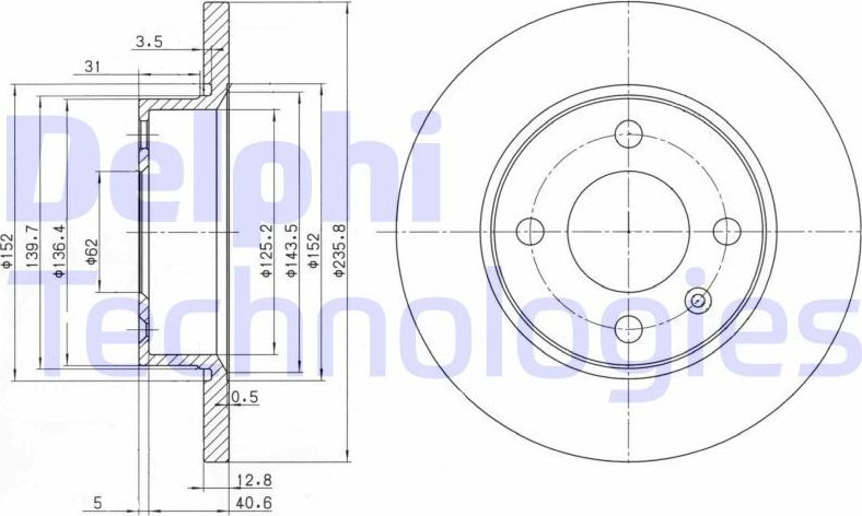 Тормозной диск Delphi. Артикул BG2910