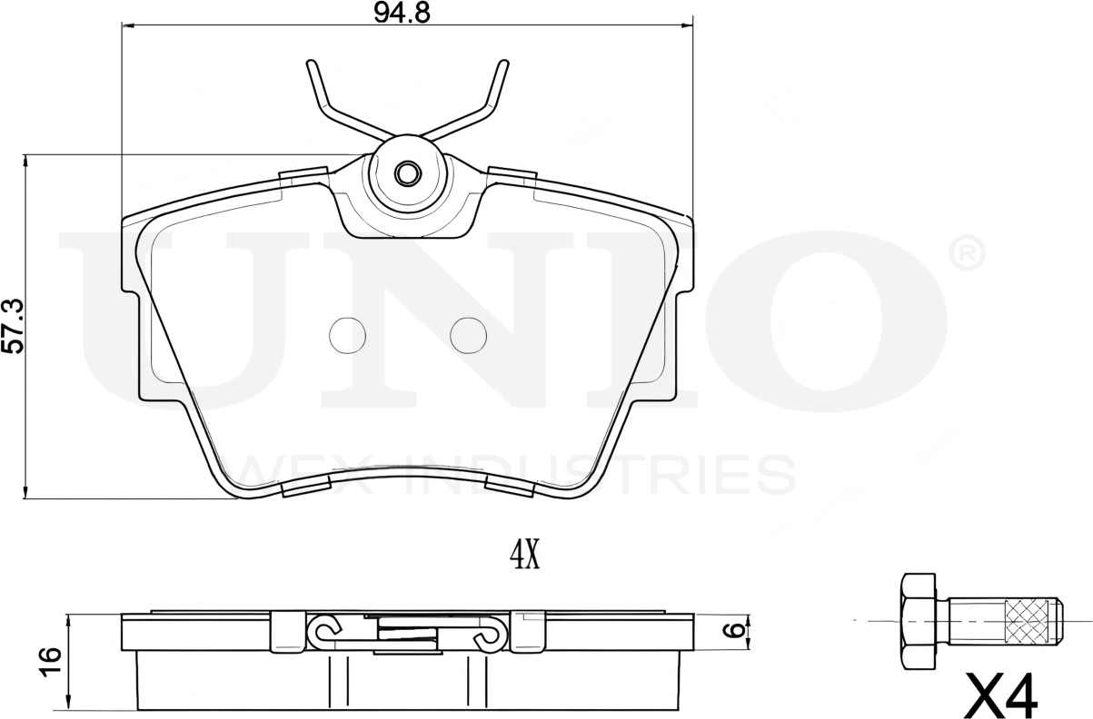 Колодки тормозные дисковые, комплект (Unio). Артикул BRP-20078