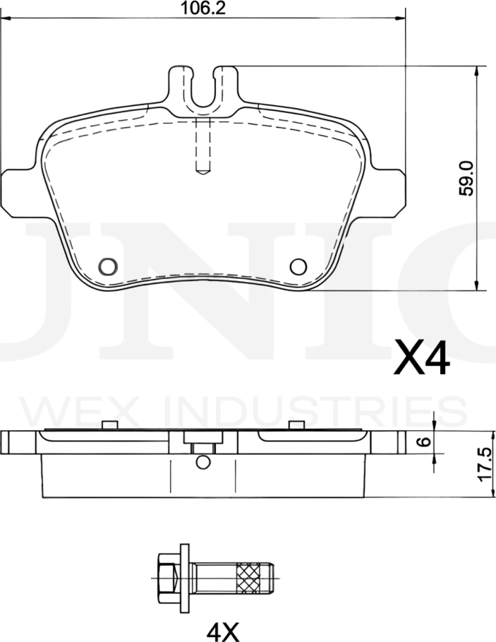 Колодки тормозные дисковые, комплект (Unio). Артикул BRP-20441