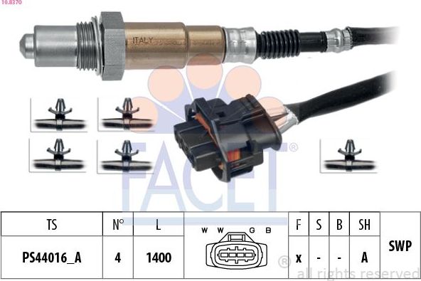 Лямбда-зонд (кислородный датчик) Facet Made in Italy - OE Equivalent. Артикул 10.8370