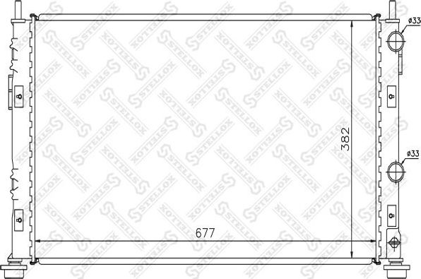 Радиатор охлаждения двигателя Stellox для Chrysler Sebring II 2001-2007. Артикул 10-25282-SX