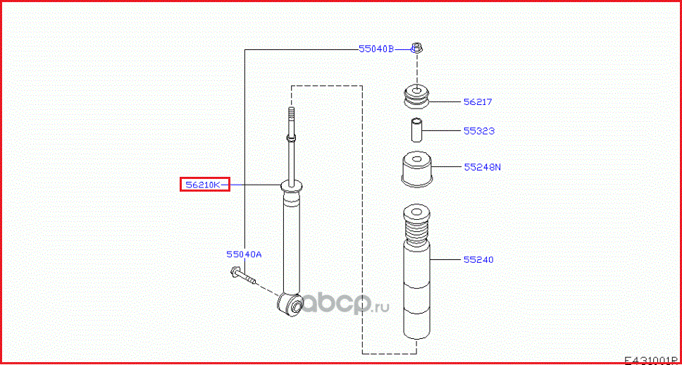 Амортизатор Nissan. Артикул E62109U00D