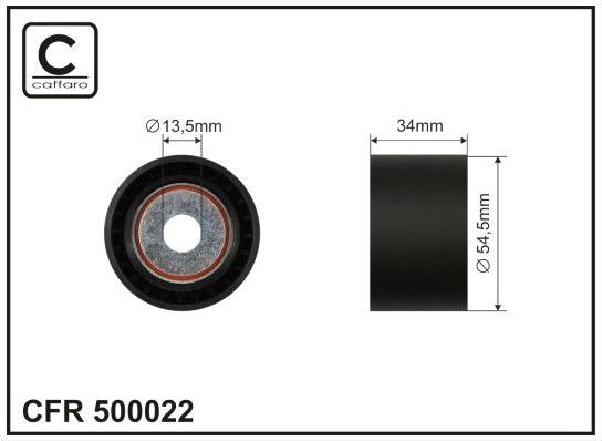 Направляющий (ведущий) ролик приводного поликлинового ремня Caffaro (полимерный материал). Артикул 500022