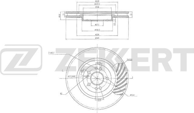 Тормозной диск Zekkert. Артикул BS-6852