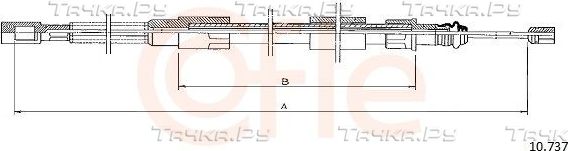 Трос ручника (тросик ручного тормоза) Cofle. Артикул 10.737