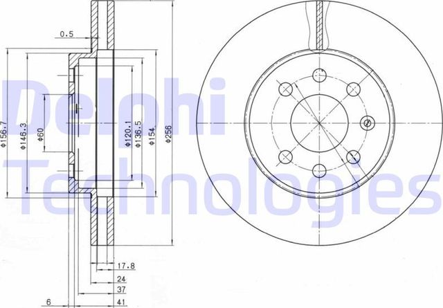 Тормозной диск Delphi передний для Daewoo Nubira I 1997-2003. Артикул BG3334