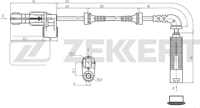 Датчик ABS Zekkert передний левый для BMW 3 IV (E46) 1999-2006. Артикул SE-6232