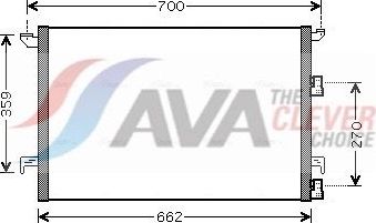 Радиатор кондиционера (конденсатор) AVA (алюминий). Артикул SBA5060