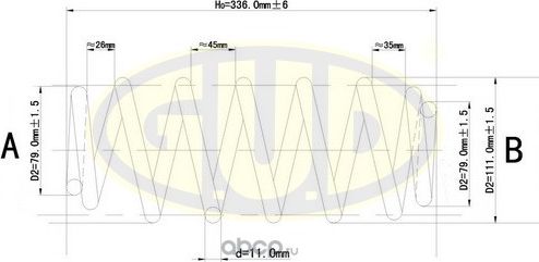Пружина подвески G.U.D.. Артикул GCS285706