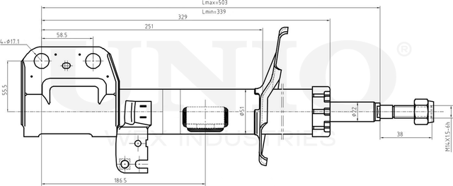 Амортизатор подвески (Unio). Артикул SAB-10197
