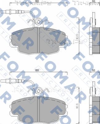 Тормозные колодки Fomar. Артикул FO 498681