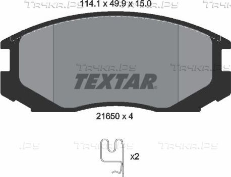 Тормозные колодки Textar. Артикул 2165001