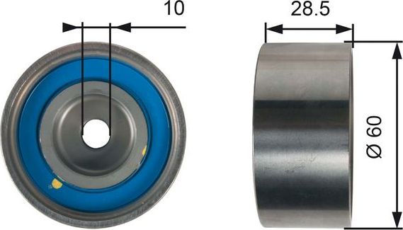 Направляющий (ведущий) ролик ремня ГРМ Gates (Металл). Артикул T42226