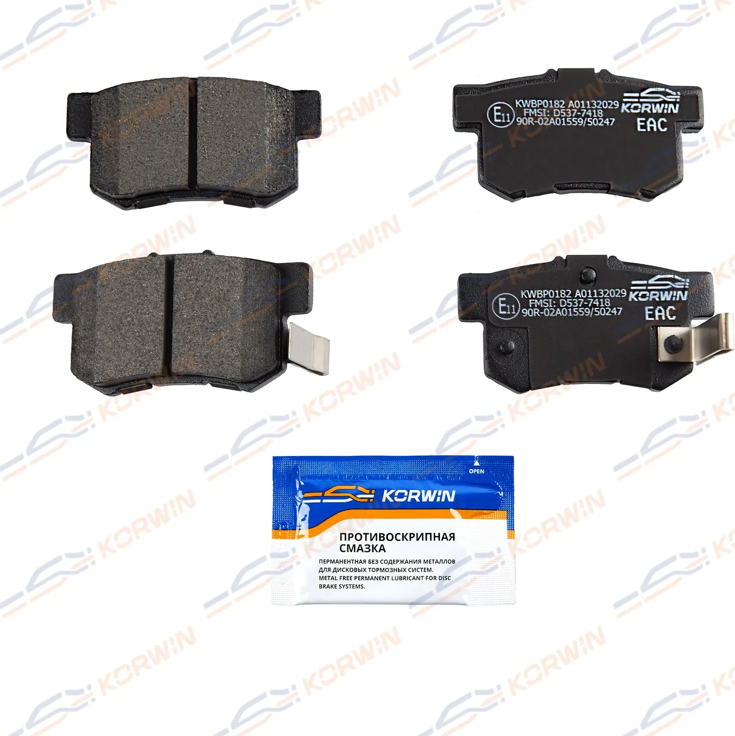 Колодки тормозные зад. Honda Civic VI-VIII/Suzuki SX4/SX4 Classic/Fiat/Haval (Korwin) Korwin. Артикул KWBP0182