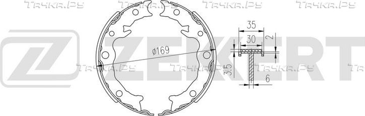 Тормозные колодки (стояночная тормозная система) Zekkert задние для Subaru Impreza IV 2012-2016. Артикул BK-4019