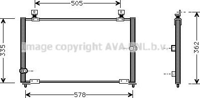 Радиатор кондиционера (конденсатор) AVA (алюминий). Артикул HD5108
