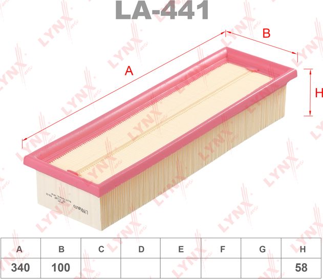 Воздушный фильтр LYNXauto. Артикул LA-441
