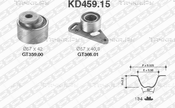 Ремень ГРМ с роликами (комплект) NTN / SNR. Артикул KD459.15