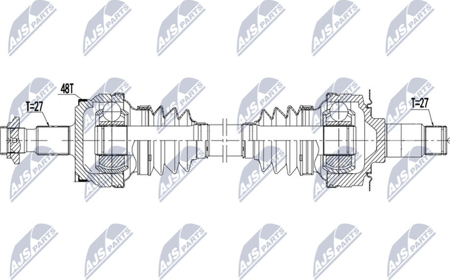 Полуось (привод в сборе, приводной вал) NTY задняя правая/левая для Mercedes-Benz C-Класс III (W204, C204) 2007-2015. Артикул NPW-ME-138