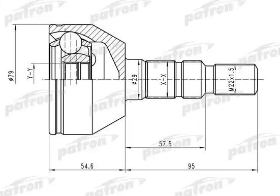 Шрус наружный (граната) Patron. Артикул PCV1504