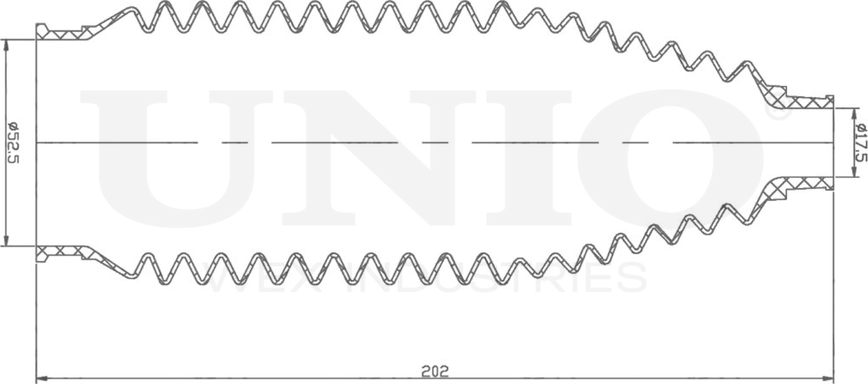 Пыльник рулевой рейки (Unio). Артикул DUC-20013