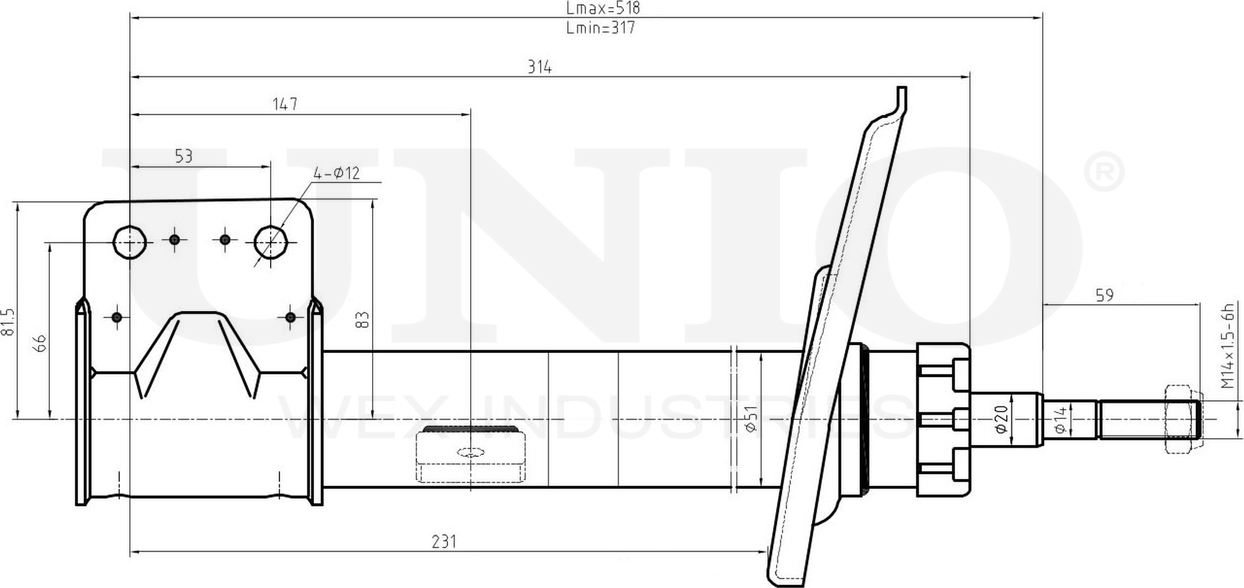 Амортизатор подвески (Unio). Артикул SAB-10233