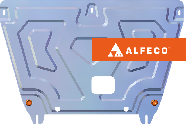 Защита алюминиевая Alfeco (4 мм) для картера и КПП Hyundai Creta (установка на штатные точки) 2016-2021. Артикул ALF.10.51 AL4