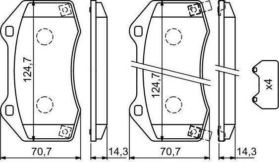 Тормозные колодки Bosch (Low-Metallic) передние для Opel Corsa E 2015-2019. Артикул 0 986 494 718