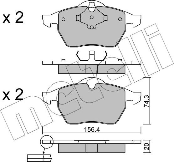 Тормозные колодки Metelli. Артикул 22-0181-2