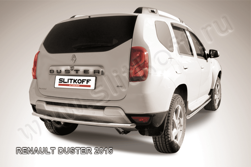 Защита Slitkoff заднего бампера d42 для Renault Duster I рестайлинг 2015-2020. Артикул RD15010