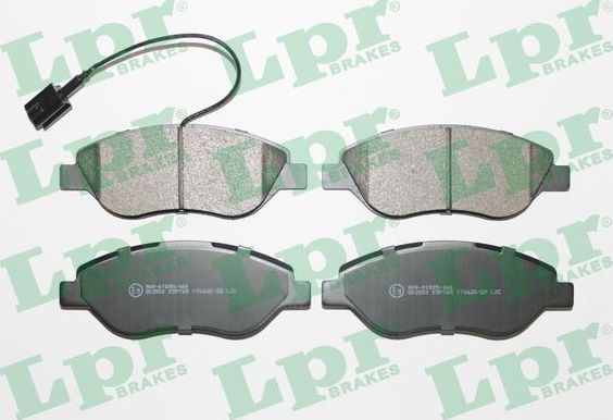 Тормозные колодки LPR передние для Fiat Stilo 2001-2008. Артикул 05P765
