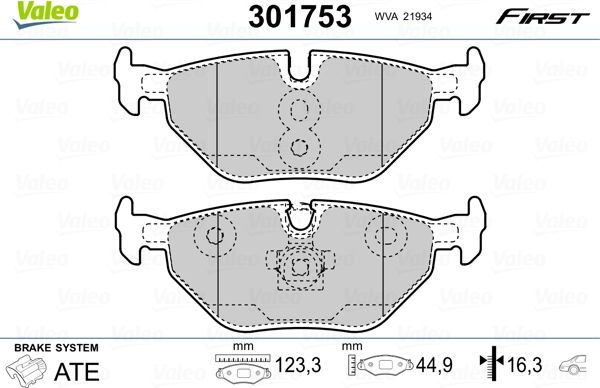 Тормозные колодки Valeo First. Артикул 301753