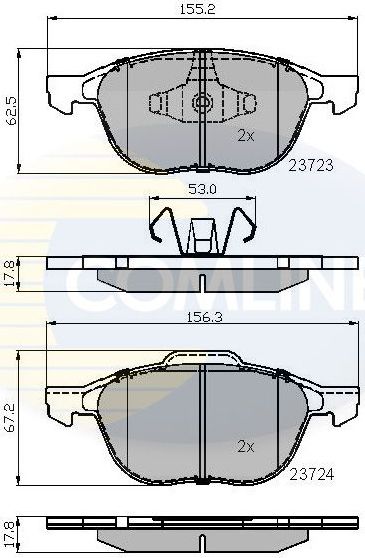 Тормозные колодки Comline Comline передние для Mazda 3 I (BK) 2003-2009. Артикул CBP01323