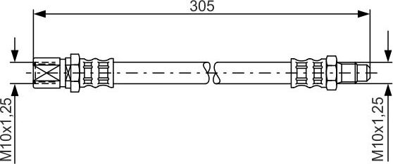Тормозной шланг Bosch для ВАЗ 2101 1972-2005. Артикул 1 987 476 003