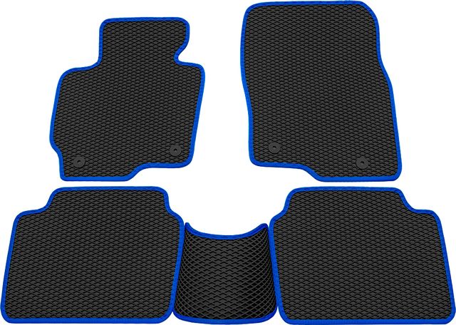 Коврики Rezkon EVA для салона Mazda CX-5 I 2012-2017 Синий кант. Артикул 9023020103