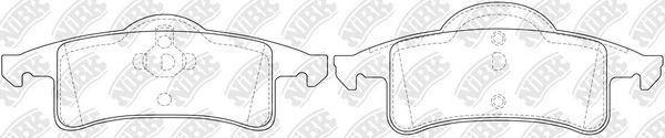 Тормозные колодки NiBK задние для Jeep Cherokee II (XJ) 1988-2001. Артикул PN0425