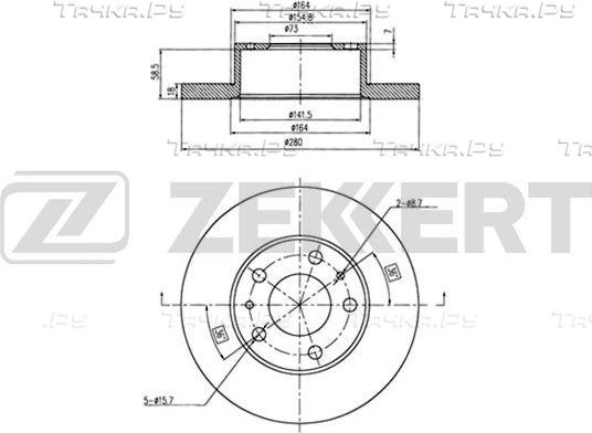 Тормозной диск Zekkert для Citroen Jumper I 1994-2006. Артикул BS-6147