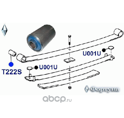 90389-14007 сайлентблоки полиуретановые (Фортуна). Артикул T222S