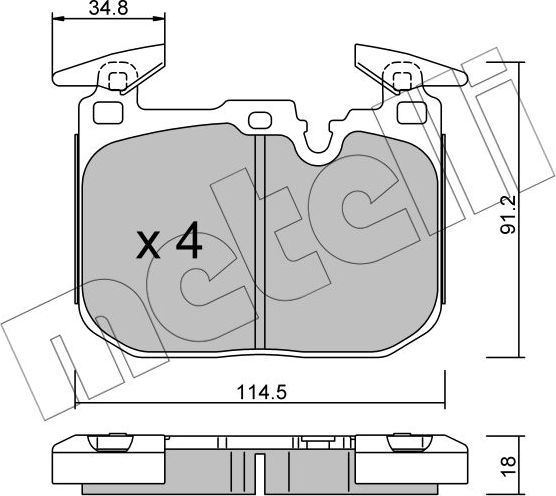 Тормозные колодки Metelli передние для BMW 3 VI (F3x) 2011-2026. Артикул 22-1015-1